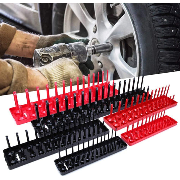 6st Metrisk/Tums Socket Hållare Multifunktions Plast Socket Organizer Socket Hållare Organizers Socket Förvaringshållare Fack,