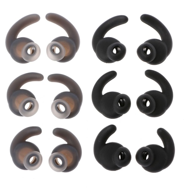 Öronproppar in-ear mattor EarTips för Synchros Reflect BT Mini BT hörlurar Propa Black Black