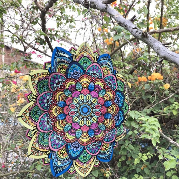 1:a 30*38cm 3D färgglad vindsnurra mandala hopfällbar
