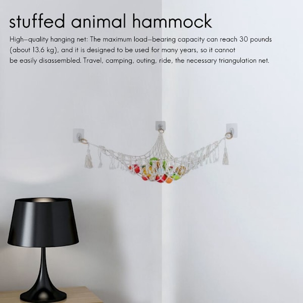 Boho Leksakshängmatta för Gosedjur, Förvaringsnät för Barn, Perfekt Present till Pojkar & Flickor