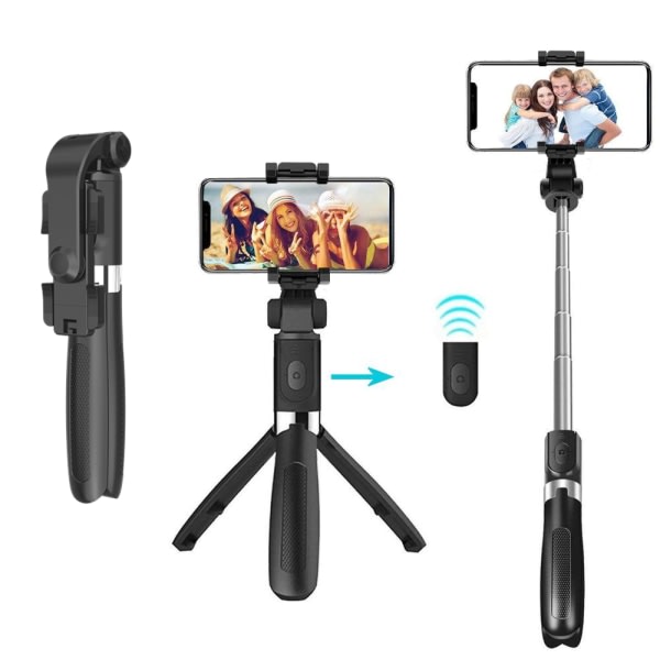 3 i 1 bluetooth selfie stick med telefonstativ selfie stick til smartphone
