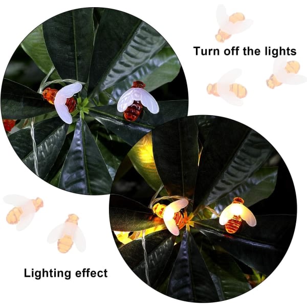 13,1 FT 40 LED Bee String Lights Bee Fairy String Lights Fancy B