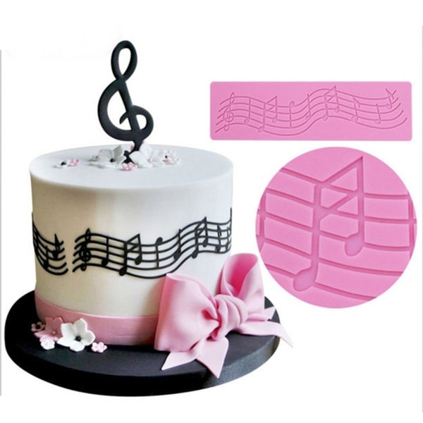 Musiknot Silikonfondant Form Chokoladedekoration Værktøj DIY Strip