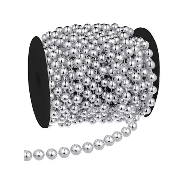 5m Perlegirlander - Julepynt Sølv Silver