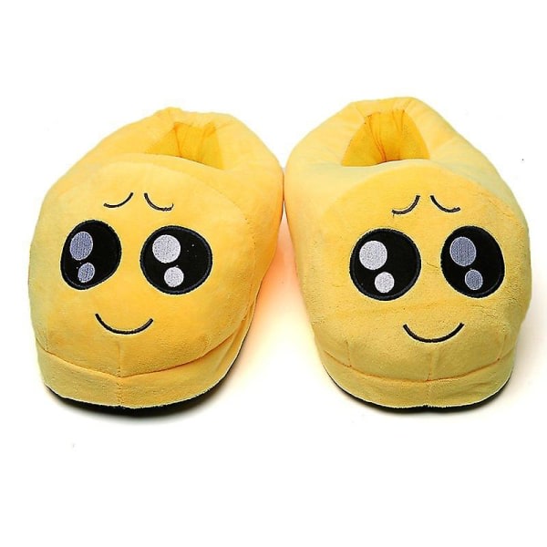 Bomullstofflor, tofflor med rolig emoji Bekväma varma partofflor Damhustofflor 39-40 stl.