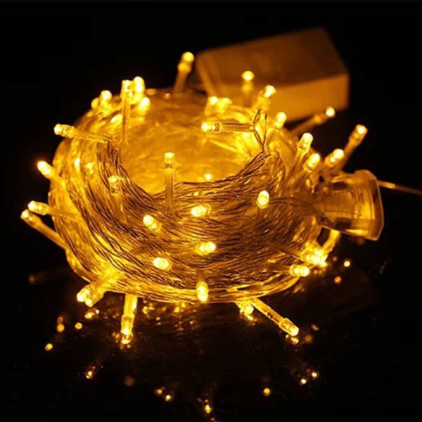 LED koppartråd ljus vattentät projekt liten lykta (gul 50 meter 400 lätta plug-in modeller),
