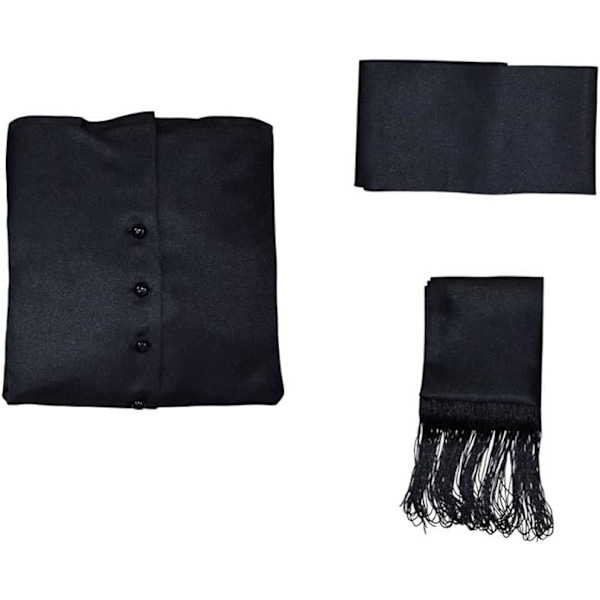 Tunika Kostym Medeltida Munk Präst Renässans Cosplay Full Set Halloween Cosplay för Vuxna Män Black 3XL