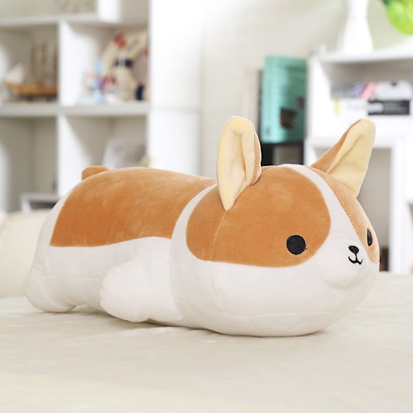 Corgi plysdyr Shiba Inu hund Kawaii plyslegetøj blød krammepude, 15,75 tommer