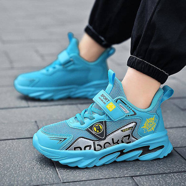 Børnesneakers Åndbare Løbesko Mode Drenge Piger Sportsko Dy2022 Blå 34