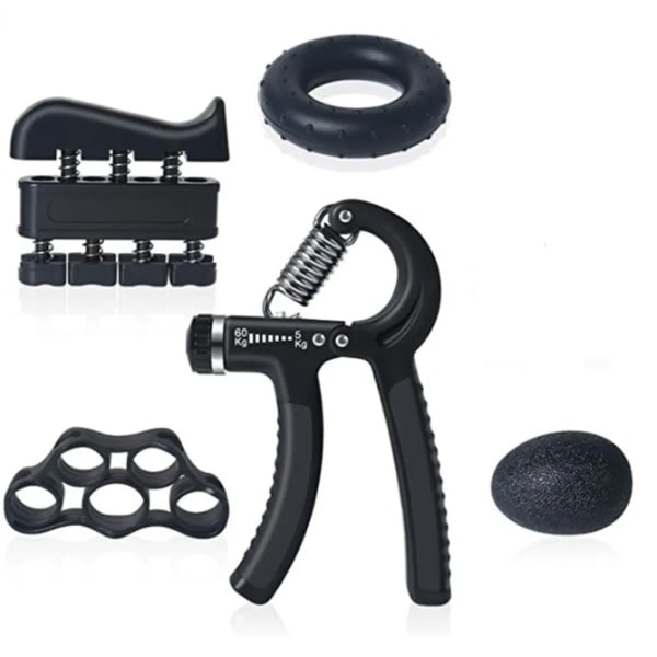 Håndtrener - Justerbar grepstyrketrener for underarms- og håndmuskler - Svart