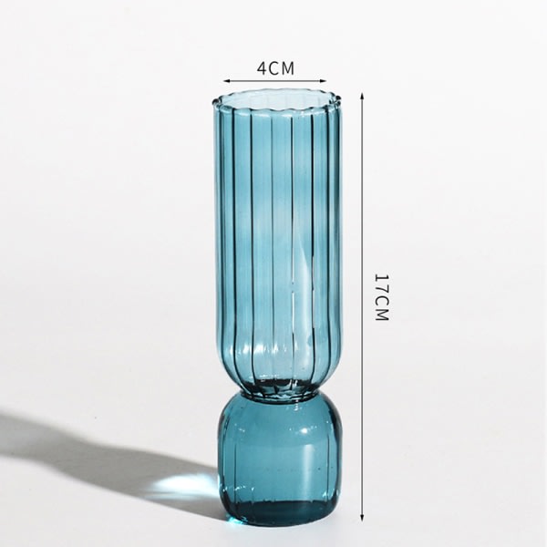 Nordic Glass Vas Små glasvaser Blomsterarrangemang Hem Gla Blå 17*4cm