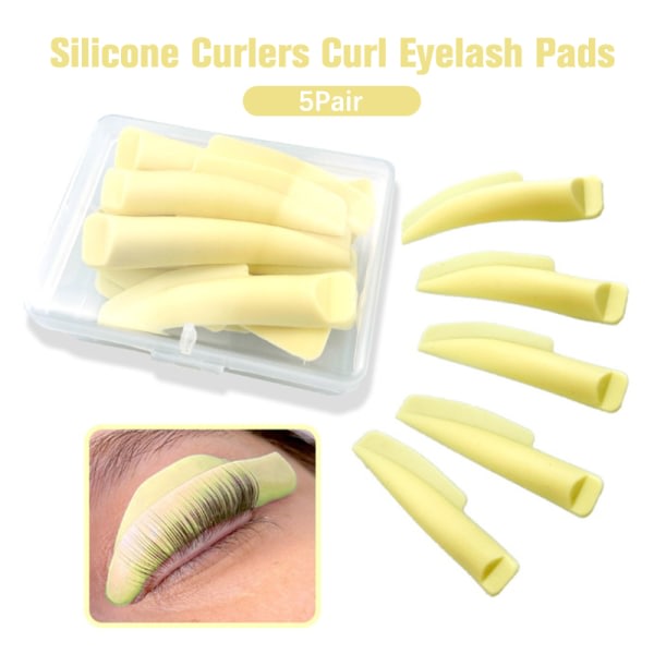 5 par/ sett Lash Lifting Curlers Curl Silicone Shields Pads Gul onesize