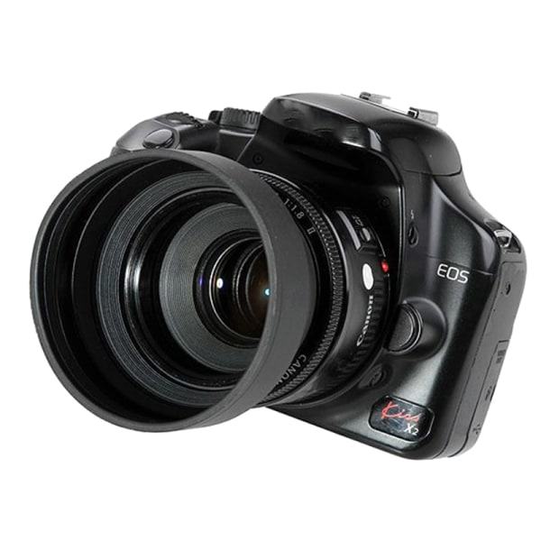 Universal 3-trins sammenklappelig 3-i-1 gummi foldbar modlysblænde Su Black 52mm Black 52mm