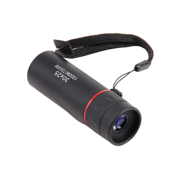 HD 30x25 Monocular Teleskop Kikare Zooming Fokus Grön Fil Sort one size Black one size