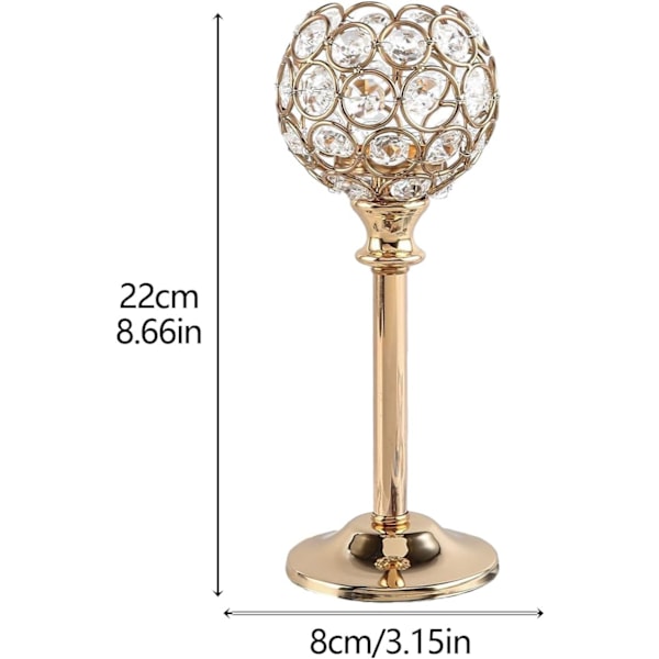 3-delad kristallskål ljusstake set, höga guld ljusstakar för heminredning (M #-2) M#-2