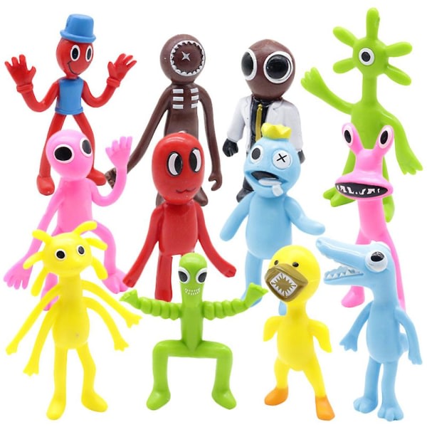 12 st/ set Roblox Rainbow Friends Figurleksaker Tårta Toppers Dekoration Prydnad för barn Presentatör