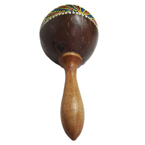 Coconut Shell Sand Hammer Shaker Hand Rattle Percussion Musical