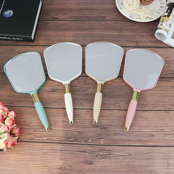 Plast Vintage Handspegel Makeup Sminkspegel Rektangel Hol White one size White one size