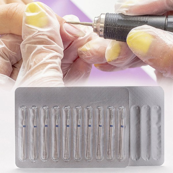 10 stk diamantfræsere til manicure hårdmetalspiker LB-005 one size LB-005 one size