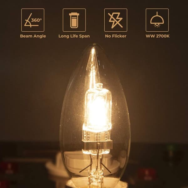 42W E14 Halogenlampa, Dimbar Ljusform, Varmvit 2700K, 10-Pack