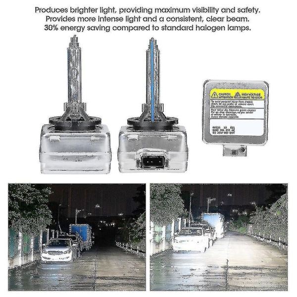 2 stk D3s 8000k 35w Xenon Forlygter Høj Lysstyrke Ip68 Vandafvisende Bil Led Pannlampe