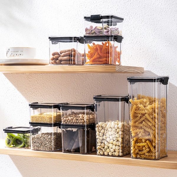 Opbevaringsbeholder til Køkken Opbevaringsboks Opbevaringskrukke Forseglede Forts 700ML