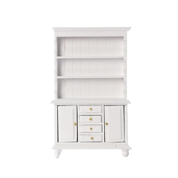 1:12 Dockhus Mini Möbel Bokhylla Modell (Vit) 1 Styck färg 3
