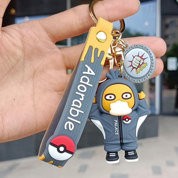 Mode Tegneserie Nøglering Anime Figur Vedhæng Model Dukke Børn Legetøj Gaver - Psyduck Psyduck