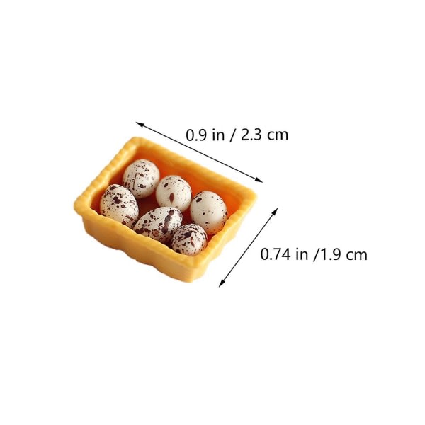 1 Sett Simulert Mini Eggkurv Mini Kjøkkenutstyr Modell Mini Hus Rekvisitt (2,3x1,9cm, Assortert Farge)