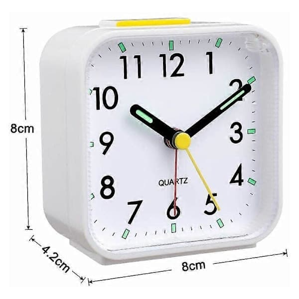 Deckon Silent Analog Alarm Clock, Gentle Wake-up, Beep Sound, Volume Increase, Battery-operated Snooze and Light Function, Easy Setting