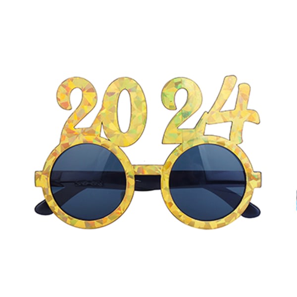 2024 Nytårsbriller Nytårsfest Solbriller Nytårsaften Sølv one size Silver one size