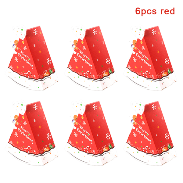 6 stk. kageform julegodis gaveæsker Cookie Snack Bagning 3 rød og 3 grøn 6 stk. 3red and 3green 6Pcs