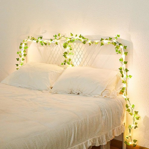 1xLöv Ivy Leaf Garland Fairy String Lights Party Trädgårdsdekor grönB 5 meter