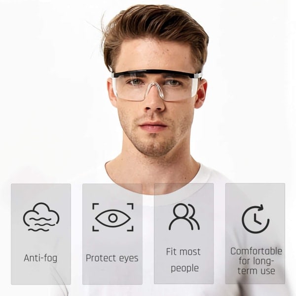Skyddsglasögon för industri med anti-dimma glas