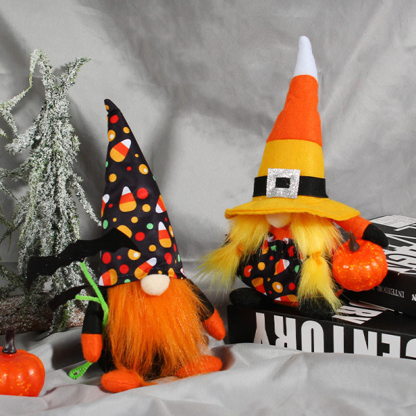 Halloween Elf Ansigtsløs Gammel Mand Dukke Spøgelsesfestival Rudolph Bat Stående Gnome Dukke (kvinders)