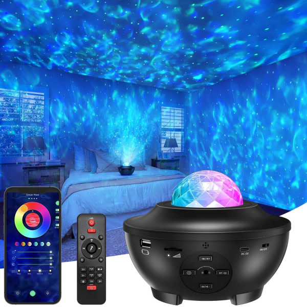 Tähtiprojektori Yövalo Ocean Wave Katto LED Starry Sky Light Decor Joululahja vihreä