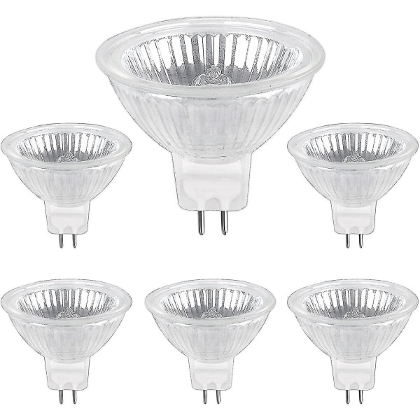 Halogenpære GU5.3 50W 12V, 800lm varm hvid 2700K Dæmpbar, Halogen Spotlight Pære MR16, 6 stk.
