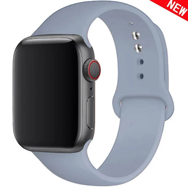 Silikonrem för Apple Watch Band 45mm 44mm 42mm 49mm 41mm 40mm 38mm armband iwatch Series 8 7 9 SE 4 3 5 Ultra 6 - Vattenblå new-Water Blue 38 40 41 mm M-L