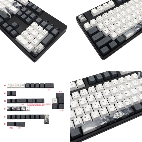 140 nøkler blekk lotus for keycaps japansk PBT dye subbed OEM profil keycaps for MX brytere mekanisk tastatur keycap S