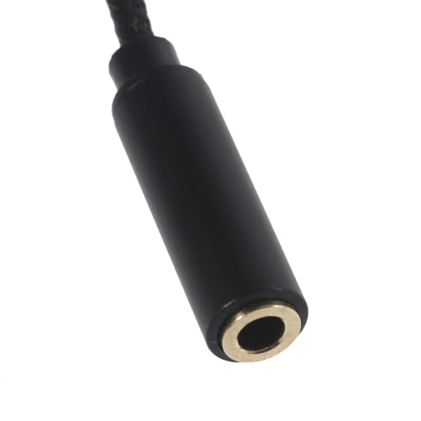 USB til 3,5 mm Jack Audio Adapter, USB til Aux Kabel med TRRS 4-polet Mikrofon Understøttet Sort