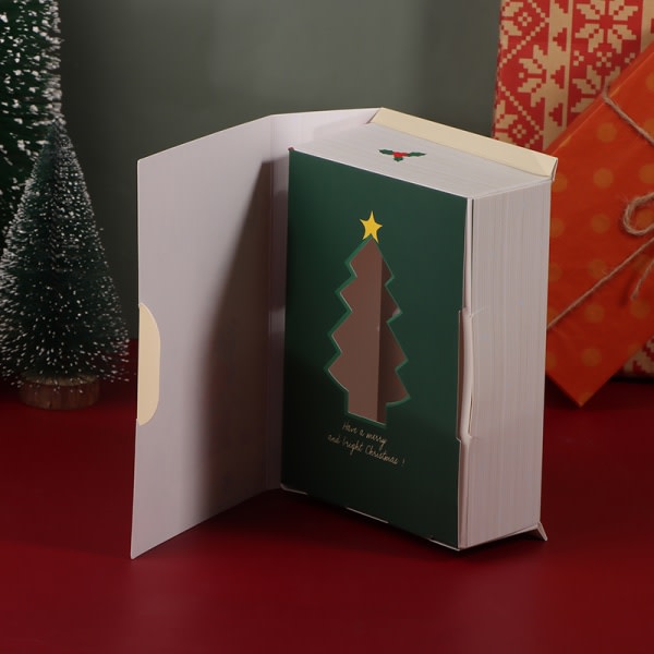 5 st bokform julgodis presentförpackning julklappsförpackning