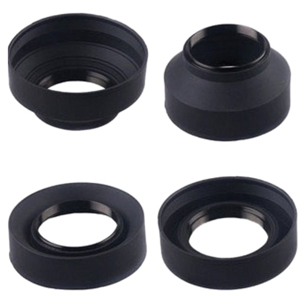 Universal 3-stegs hopfällbar 3-i-1 gummi vikbar motljusskydd Su Black 58mm Black 58mm