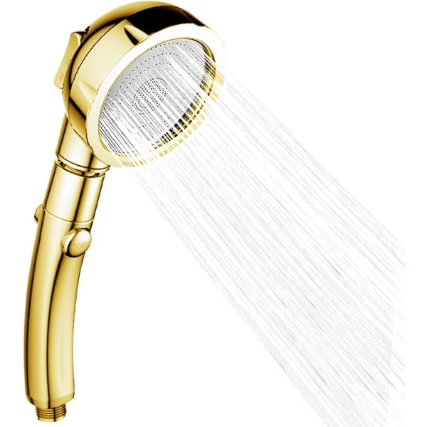Bruseshowerhoved, universal håndbruser 3 indstillinger Håndbruseshowerhoved Vandbesparende bruser med kromfinish Aftageligt bruseshowerhoved Badeværelsesbruser, guld[jl]