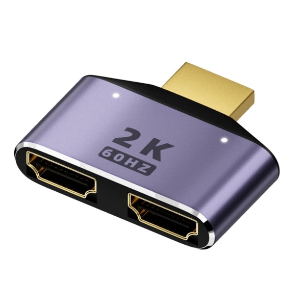 HDMI-kompatibel kabeldelare Adapter Converter 1 In 2 Out Port Hane till 2 1080P