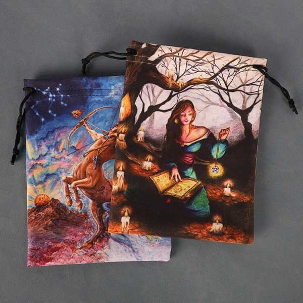 Divinations Velvet Card Dice Bag Mini Bröllopspåse Bordsduk Oracles Cards Bag null - 9