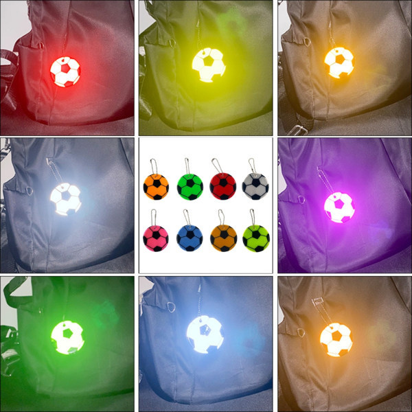 Barnens Säkerhetsreflektorer Nyckelringar Snygga Reflekterande Fotbollsmönster Ryggsäckar Barnvagnar Jackor Säker Reflekterande Nyckelring 1
