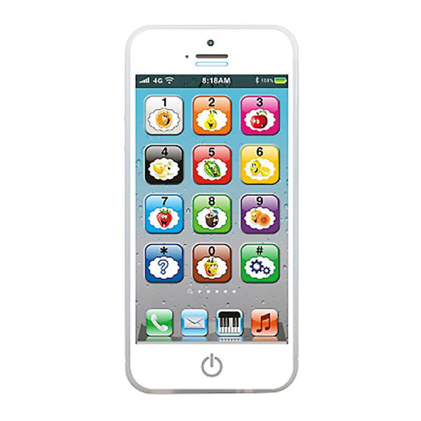 Baby smart pekskärm mobiltelefon leksaker med led pedagogisk leksak gåva Vit 1 St