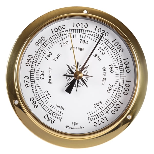 115 mm Veggmontert Termometer Hygrometer Klok Tideklokke Værsenter Kobber for Skall Innendørs Utendørs null - 3