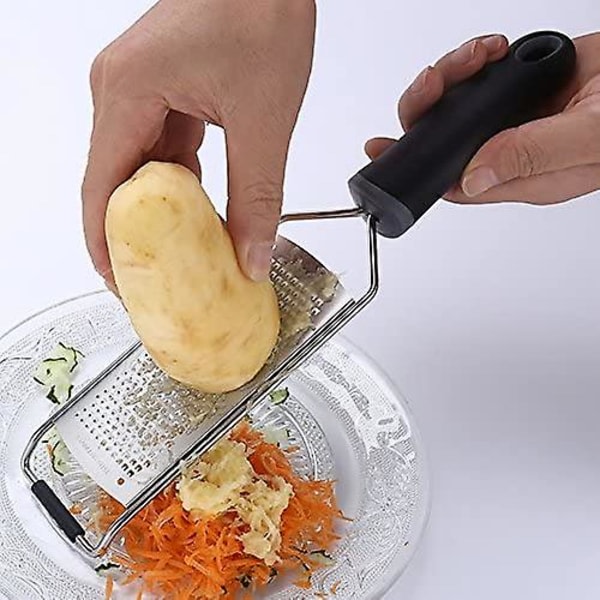 Citronskal, 2-pak Zester, Zester til køkken med skarpt blad i rustfrit stål, ostriv til citron (d-v2) sort