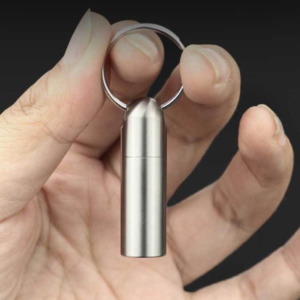 Pure Titanium Mini förseglad vanntät case medicintabletter